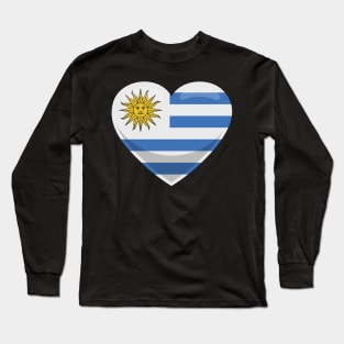 Uruguay Flag Heart Long Sleeve T-Shirt